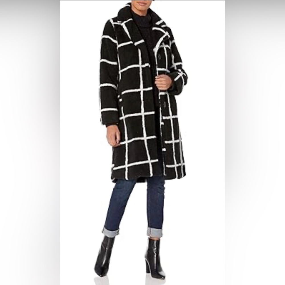 Double Breasted Sherpa Fleece Peacoat - Plush Teddy Coat